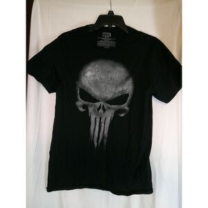 Marvel Punisher Skull Logo Black Graphic T-Shirt‎ M/M Comic Book Superhero Tee